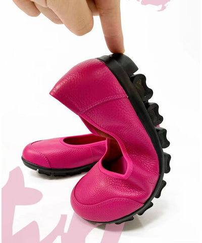 Schöne Bequeme Flache Schuhe Für Frauen Rose Rindsleder