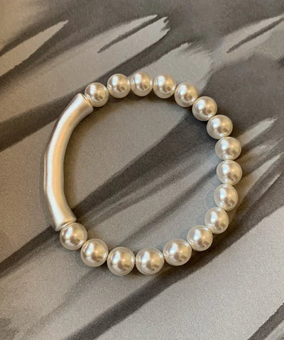 Beautiful White Pearl Bamboo Joint Bracelet