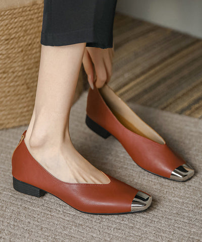 Braune Schuhe für Plattfüße Schaffell Chic Bequeme Spleißen