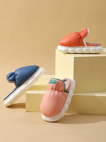Indoor Unisex Casual Solid Plush Slippers