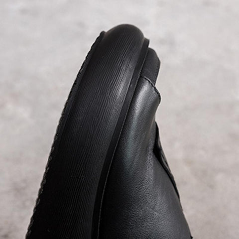 Women 2022 Sewing Platform Casual Leather Slippers