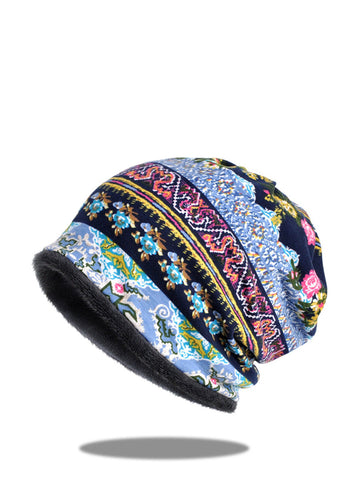 Damen Vintage Blumen Gespleißter Plüschhut