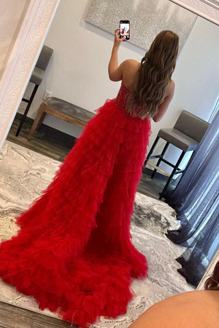Robe de bal asymétrique en tulle