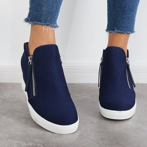 Casual Hidden Wedge Sneakers Platform Wedge Booties