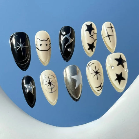 Hot SaleCute CatHandmade Artificial Gel Nail Press-On Nails