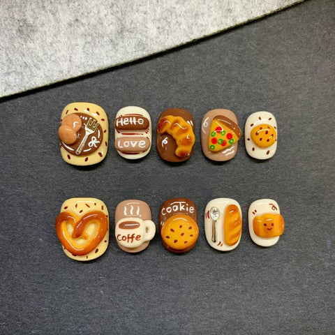 Breakfast ElfCarefully designed pure handmade press-on gel nails