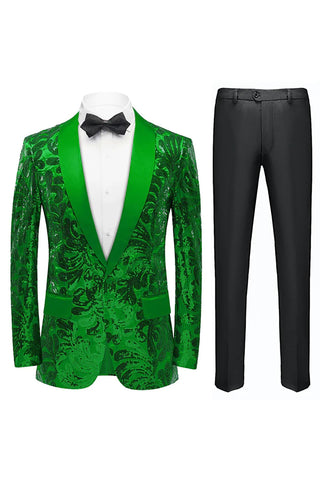 Glitter Red Sequins Men's Prom Suits