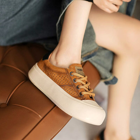 Women Spring Stylish Leather Flat Casual Shoes