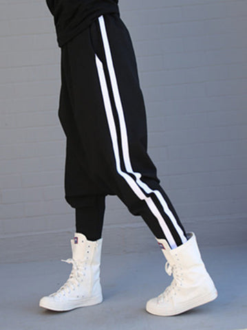 Loose Striped Empire Harem Pants