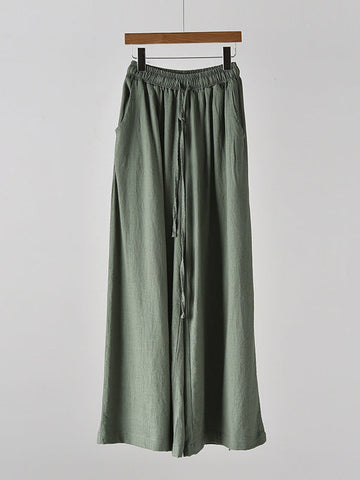 Vintage Linen Wide Leg Ramie Pants