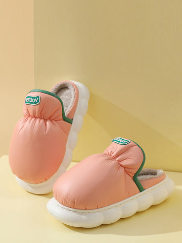 Indoor Unisex Casual Solid Plush Slippers