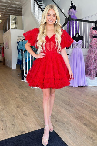 Cute A Line Off the Shoulder Black Tulle Corset Homecoming Dress