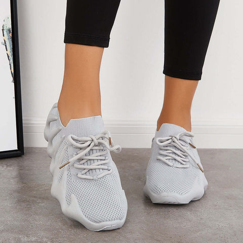 Lightweight Slip on Running Sneakers Knitted Walking Shoes