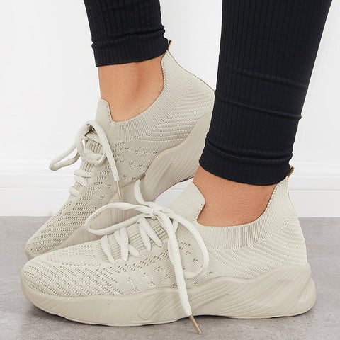 Casual Mesh Knitting Sneakers Lightweight Arch Support Running Shoes