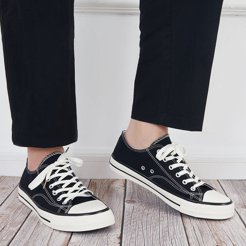 Flache Canvas-Sneakers zum Schnüren für Herren und Damen