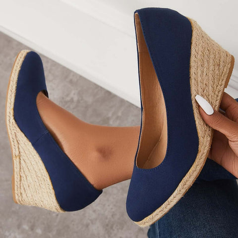 Platform Espadrilles Wedge Sandals Closed Toe Slip on Pumps