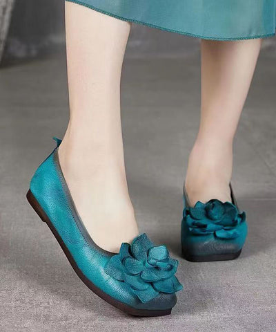 Handgemachte Schaffell Rot Flache Füße Schuhe Spleißen Floral