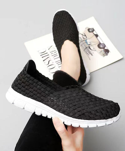 Rosa Flache Schuhe Strickstoff Lässig Bequem Spleißen
