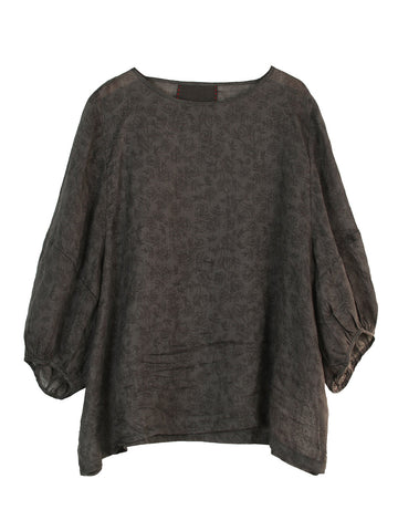 Women Summer Vintage Solid Drawstring Loose Shirt+Skirt