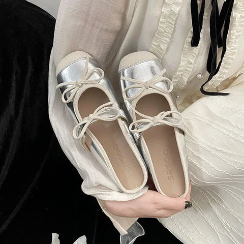 2024 New Spring Summer Butterfly Flat Ballet Slippers  Women's Shoes Retro Mary Jane Shoes Ballet Flats Women Zapatos Mujer