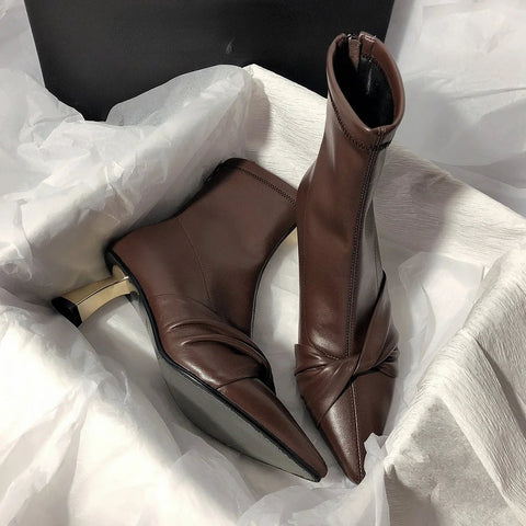 Modern Boots Patent Leather Designer Brand Luxury 2024 New Winter Ankel Boots Bow Wedding Party Dress Gladiator Women Shoes