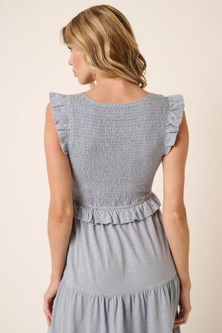 Ruffled Tiered Midi Dress