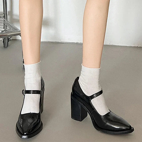 Pointed Toe Sexy Women Mary Janes Shoes Super High Heels Autumn Fashion New Pumps Shoes 2024 Elegant Designer Female Zapatos
