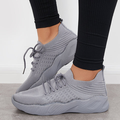 Casual Mesh Knitting Sneakers Lightweight Arch Support Running Shoes