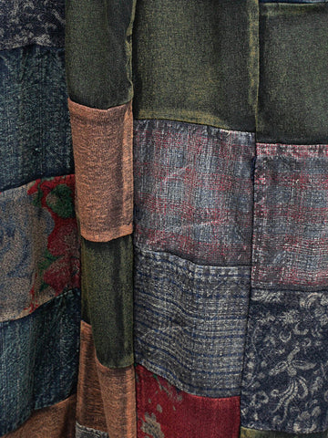 Women Summer Retro Plaid Spliced Pocket Low Crotch Pants