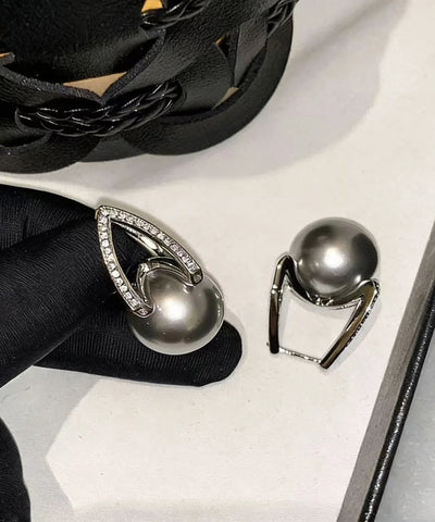 Stylish White Pearl High Quality Zircon Drop Earrings
