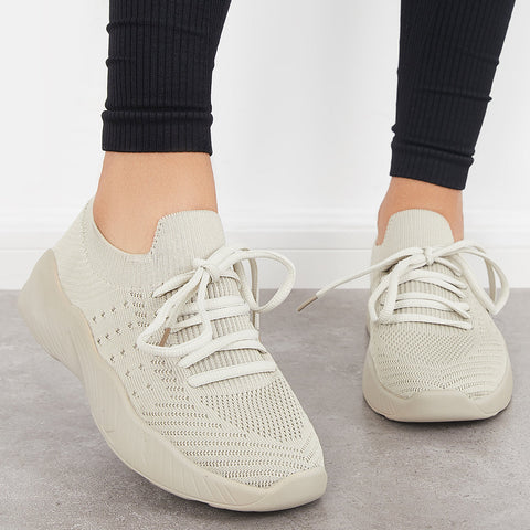 Casual Mesh Knitting Sneakers Lightweight Arch Support Running Shoes