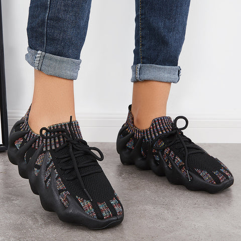 Lightweight Slip on Running Sneakers Knitted Walking Shoes