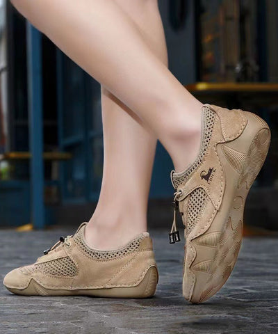 Khaki Atmungsaktive Mesh Frauen Sport Flache Schuhe Für