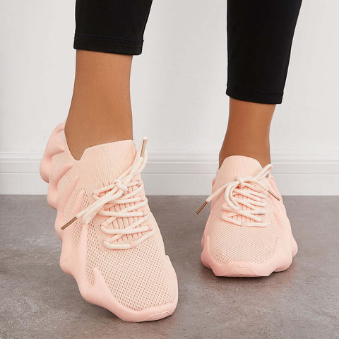 Lightweight Slip on Running Sneakers Knitted Walking Shoes