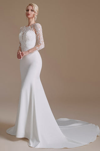 Long Sleeves Mermaid Lace Wedding Dress Online