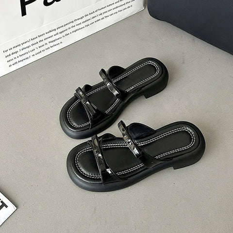 Designer Summer Butterfly-knot Women Slippers Fashion Open Toe Flats Slides Ladies Outdoor Casual Beach Sandalias Flip Flop