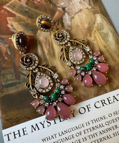 Style Acrylic Collar Necklace And Drop Earrings Two Piece Set