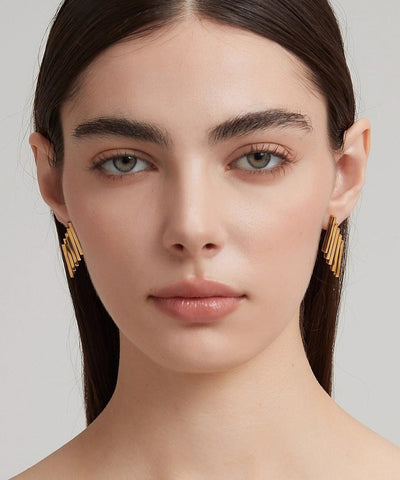 Gold Titanium Steel Geometric Earrings