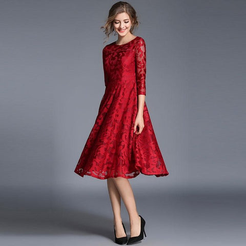 Spring Fashion England Style Luxury Elegant Slim Ladies Party Dress