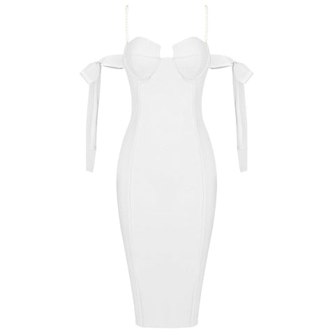 Black Strapless Bandage Dress Rayon Annual Party Dinner Dress Women's Dresses