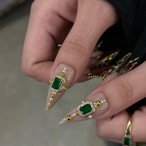 Hot SaleEmeraldHandmade Artificial Gel Nail Press-On Nails