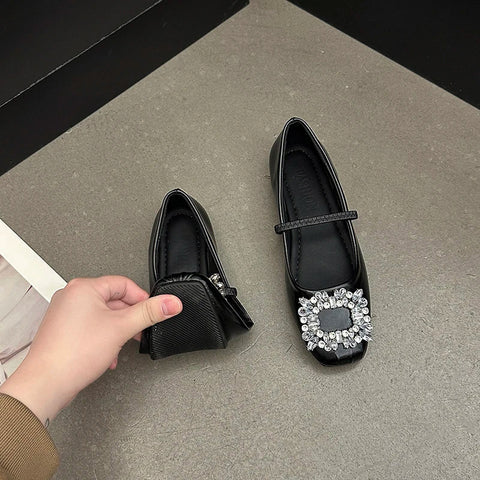 Designer Kristall Damen Ballerinas Mode Damen Casual Weiche Sohle Flats Frühling Damen Komfort Gummiband Ballerina Schuhe