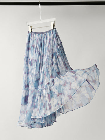 Olivia Classic Ink Printed Ruffle Skirt