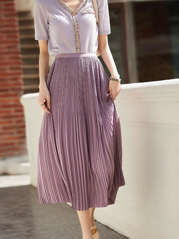 Daily Paneled Pleated Skirt