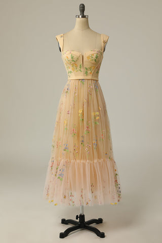 Cute A Line Sweetheart Light Purple Long Prom Dress with Embroidery