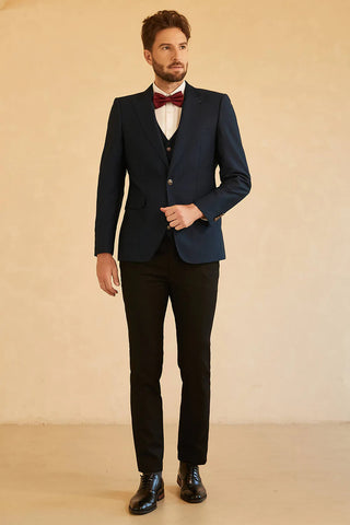 Marineblauer Hochzeitsanzug mit steigendem Revers
