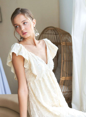 Tie Back Ruffle Sleeve Summer Mini Dress