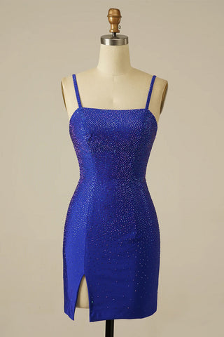 Kurzes, enges Homecoming-Kleid mit Pailletten und Schnürung