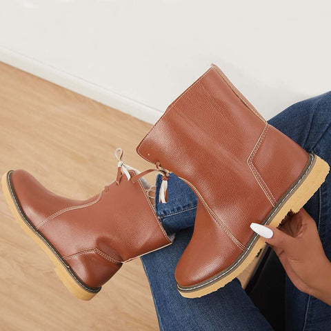 Warm Cotton Lined Snow Ankle Boots Wide Width Flat Booties