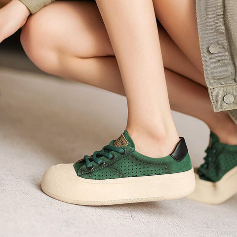 Women Spring Stylish Leather Flat Casual Shoes